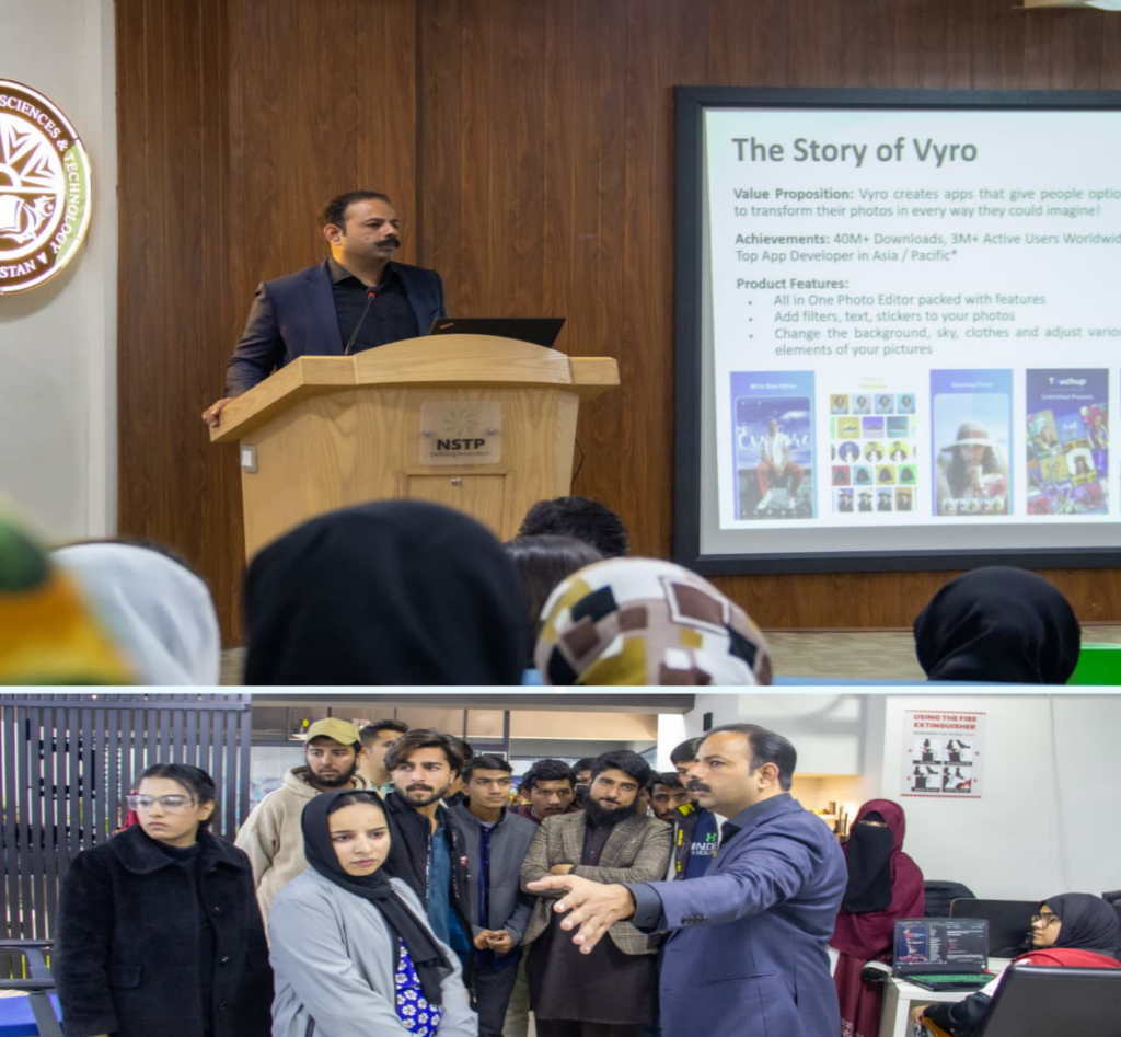 Deputy Director NSTP interacting with UOR students during an AI educational visit