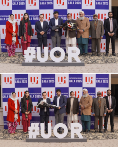 Industry and academic representatives with Chairman University of Rawalpindi Dr. Muhammad Abubakar during the UOR Entrepreneurship Gala 2025