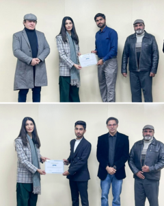 Student volunteers receiving certificates during the NFLP-Y Financial Literacy Initiative at UOR