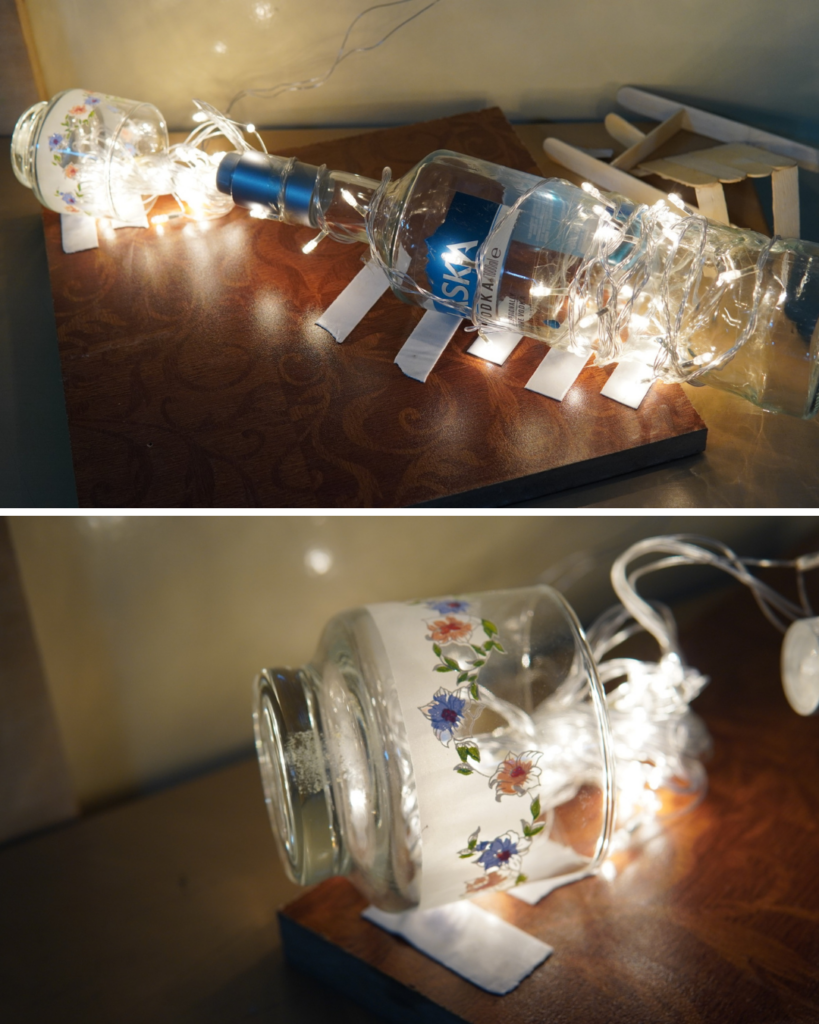 Close-up view of detailed student artwork highlighting texture and technique at DDCA exhibition.